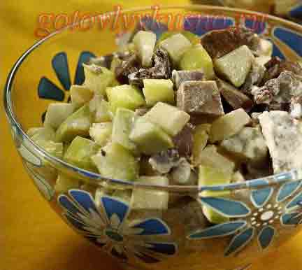 салат со свиным языком и яблоками